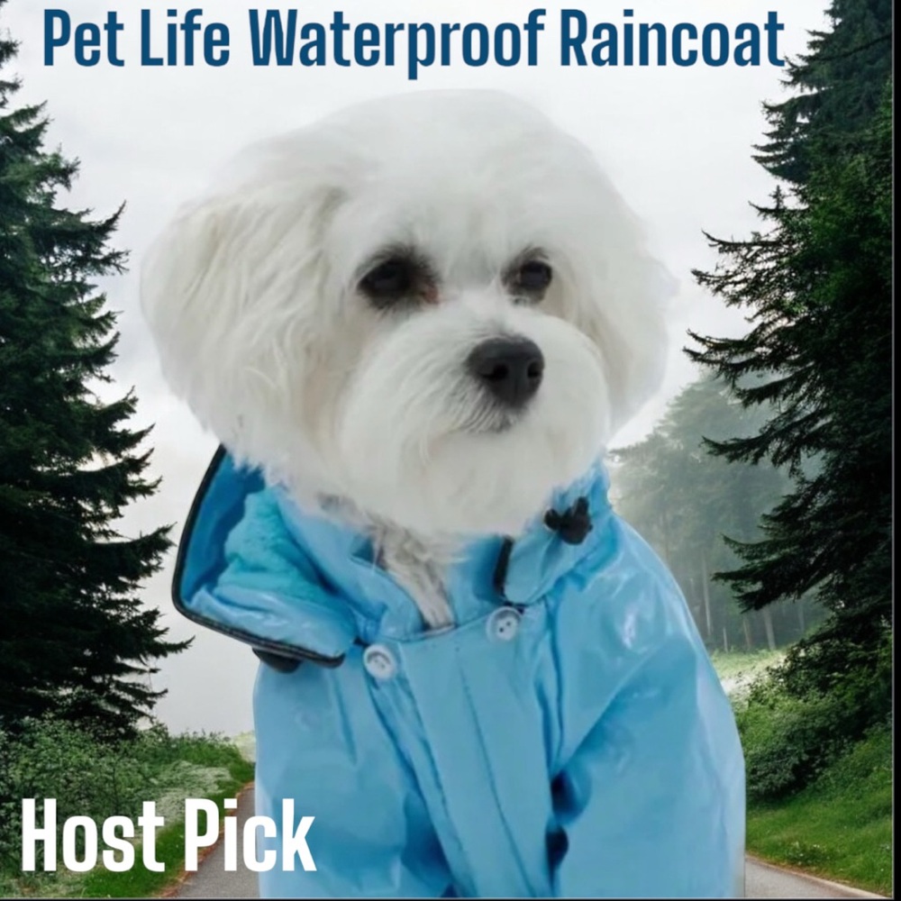 🐾 HP 🐾Pet Life dog Baby Blue PVC Waterproof Adjustable Pet Raincoat Size Med NWT